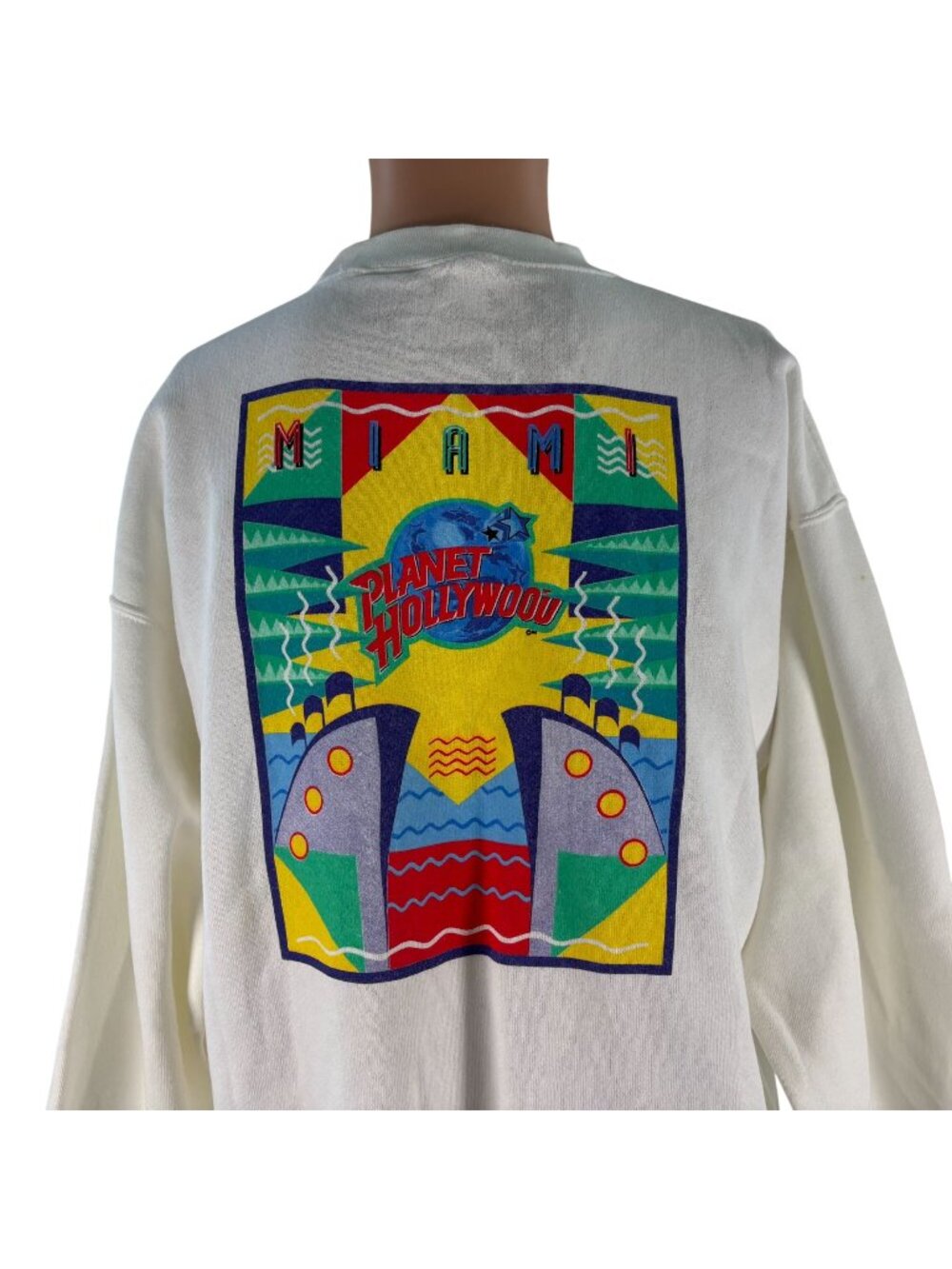 Vintage Planet Hollywood Crewneck Sweatshirt Mens Size L Miami Florida Made USA